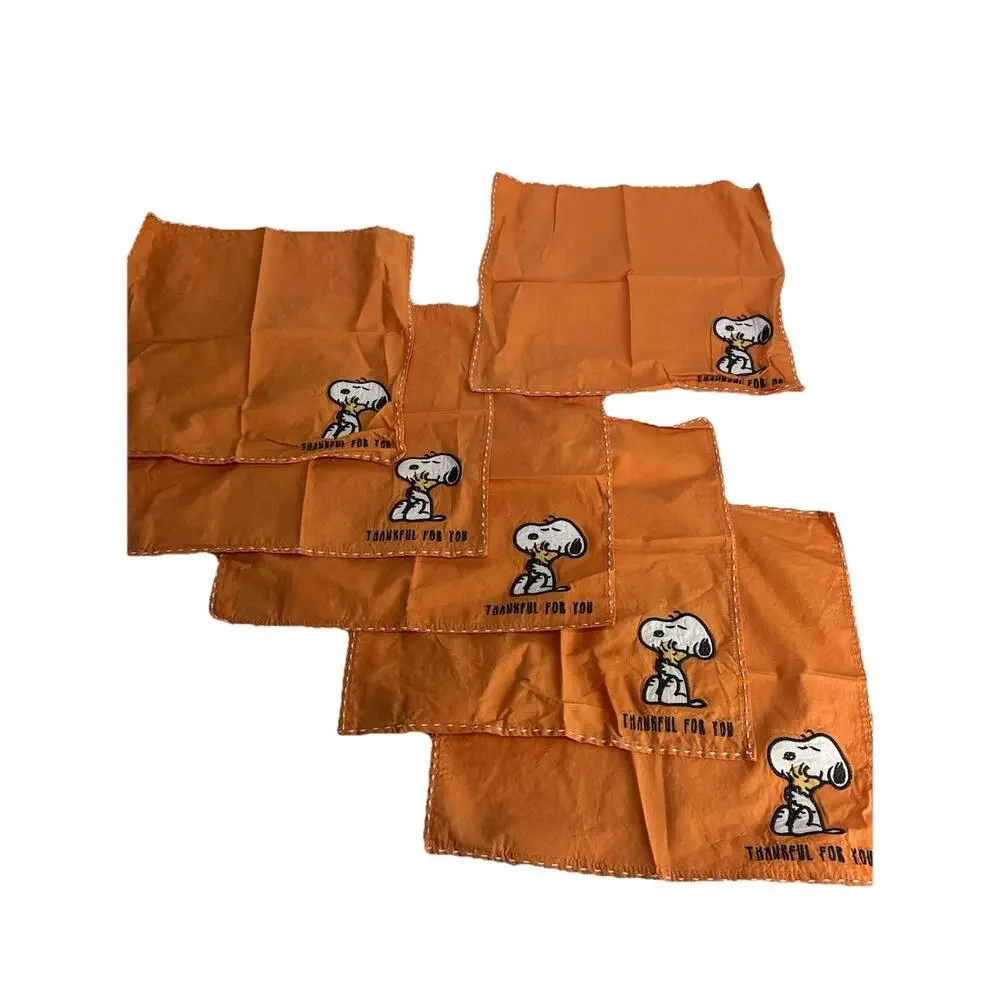 Pottery Barn Kids Cloth Snoopy happy thanksgiving tablecloth Plus Napkins